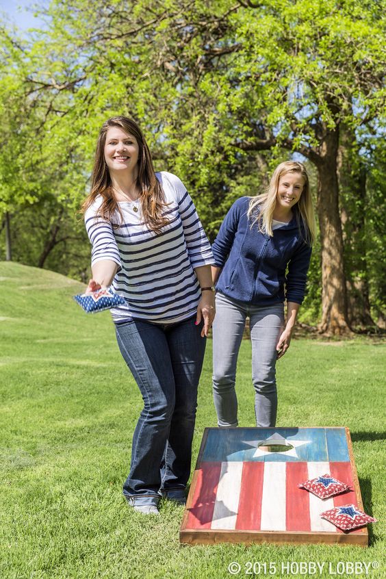 Party Games: Cornhole is perfect for small or large yards - especially to celebrate the 4th of July. 