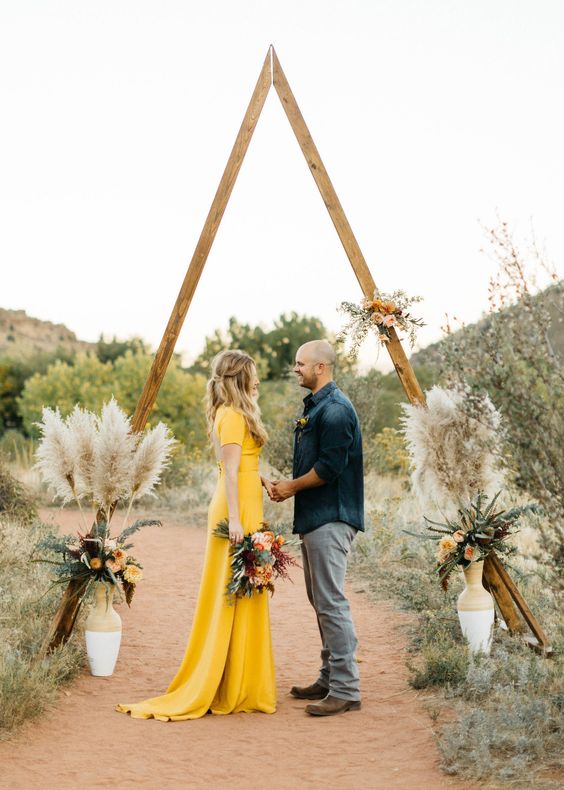 Yellow Wedding dresses are the perfect choice for a non-white wedding dress.