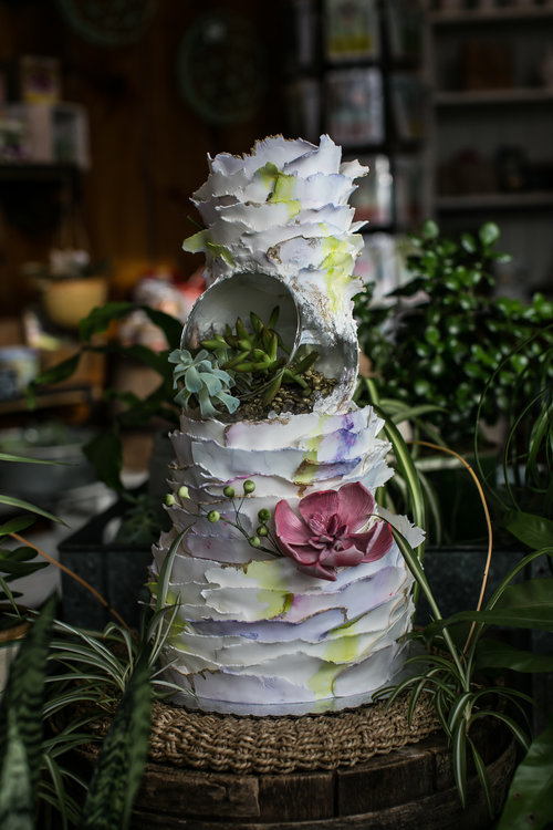 Autumn Nomad Succulent Wedding Cake