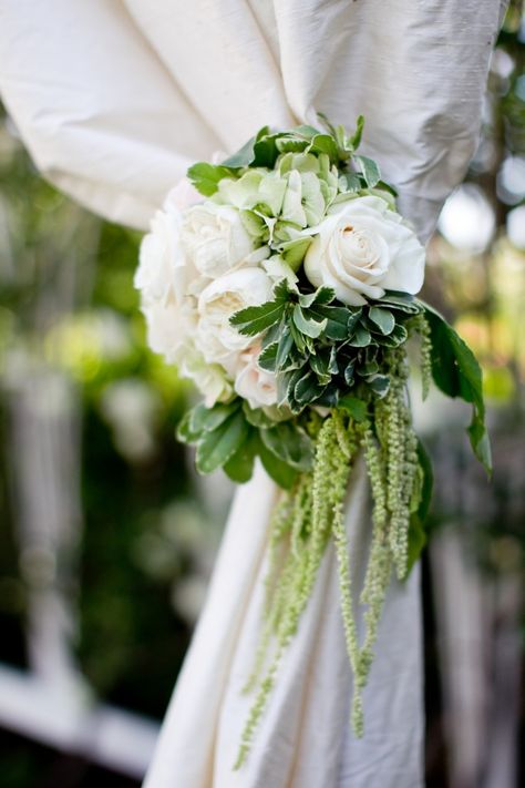 rustic wedding flower curtain tie