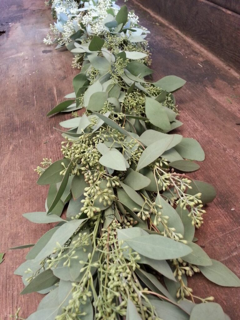 eucalyptus garland for summer centerpiece