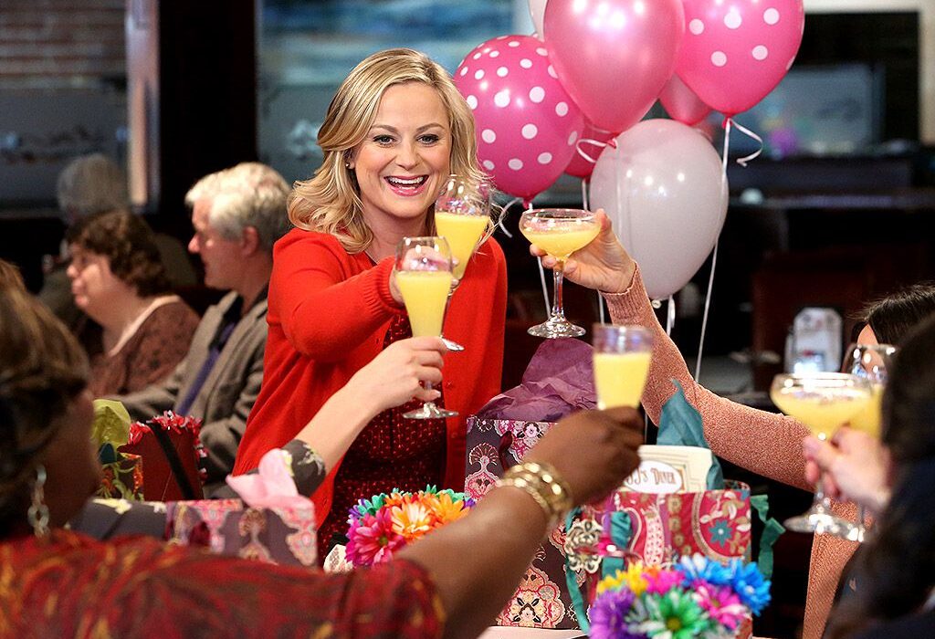 Leslie Knope from Parks and Rec at Galentine's Day party
