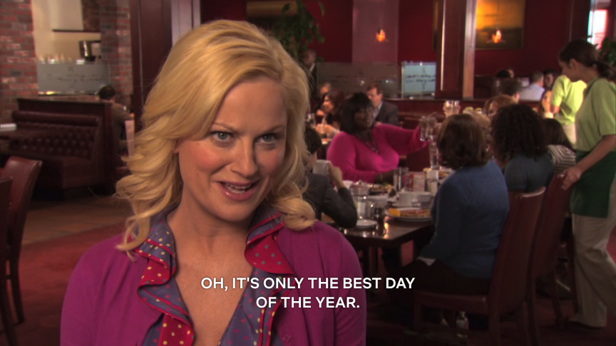 Leslie Knope Galentine's Day party on Parks and Rec