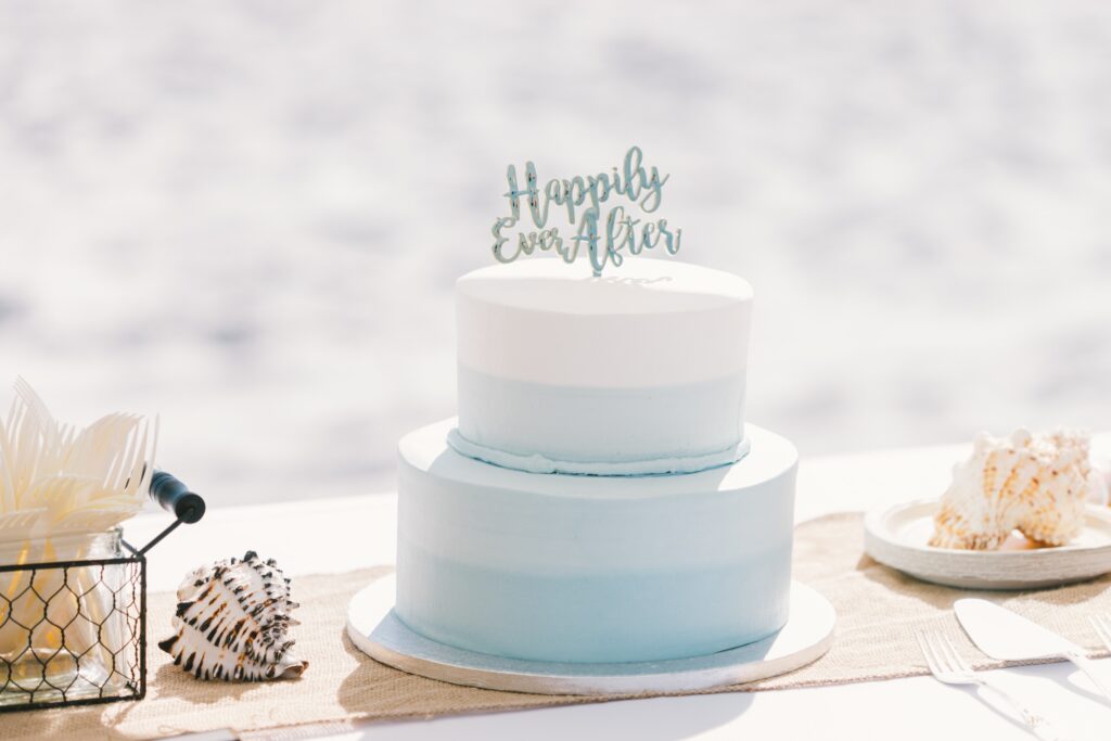 "Happily ever after" wedding cake topper