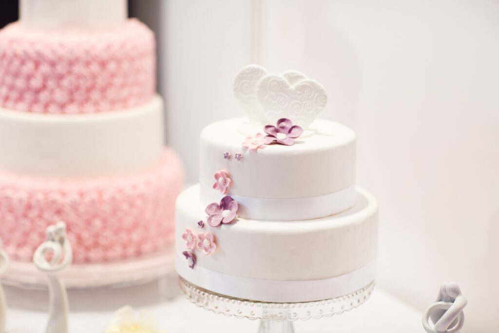 Heart wedding cake