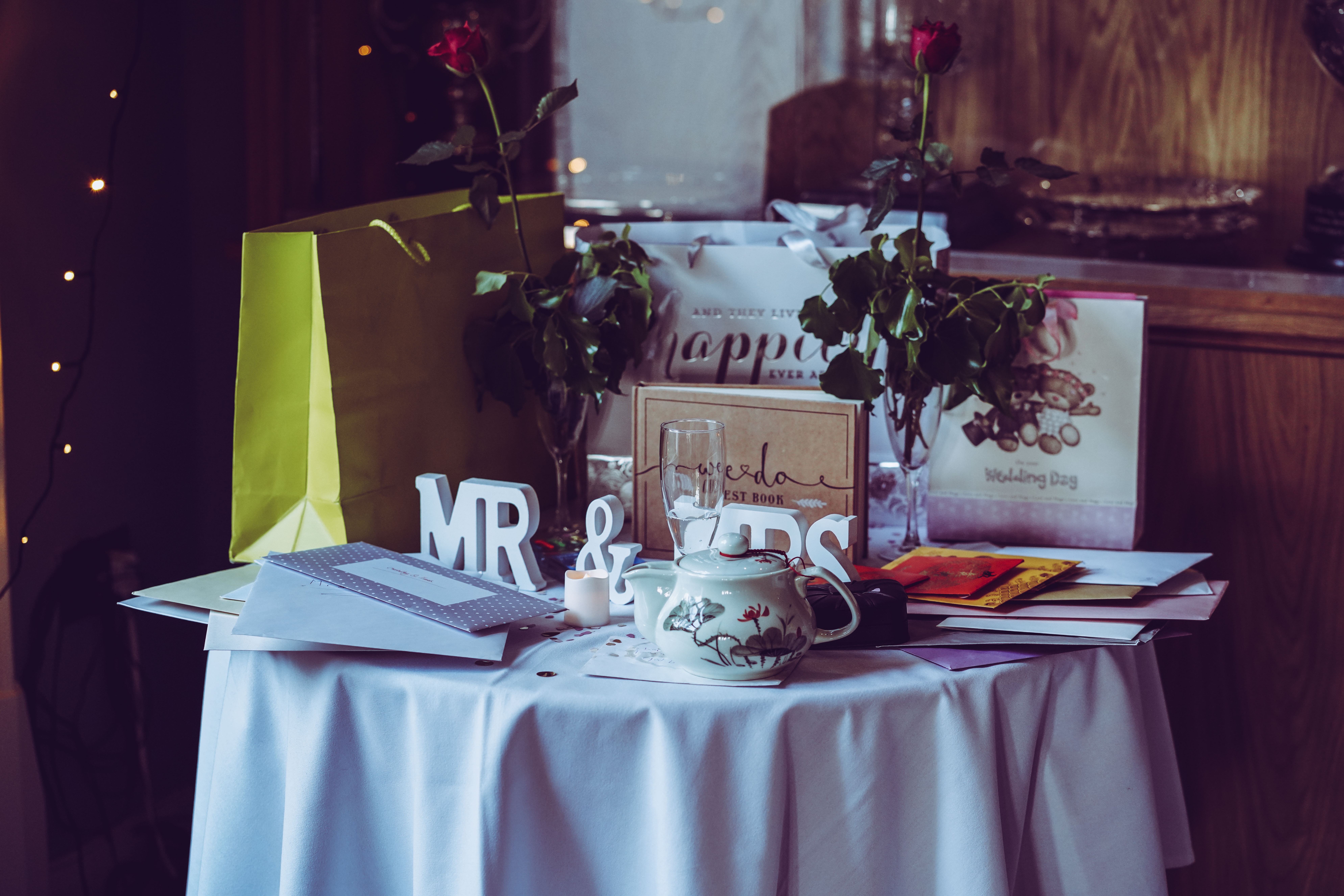 Wedding security tip: Keep your gift table secure.