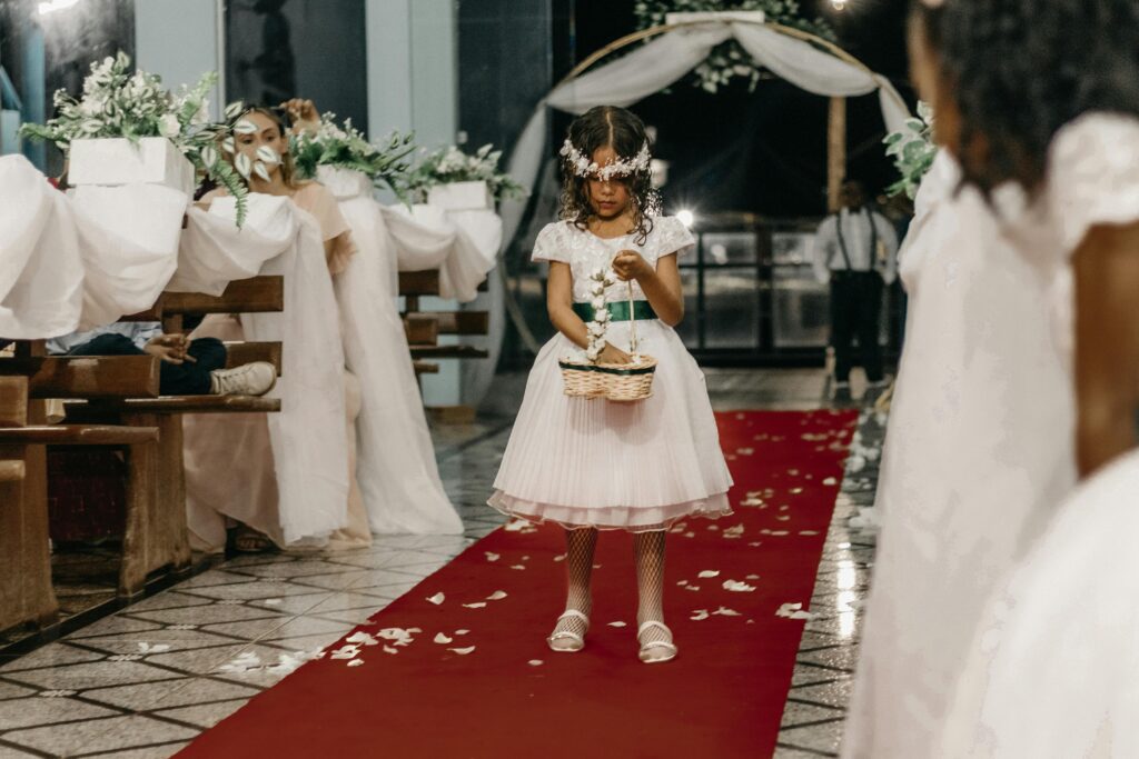 Flower girl at wedding