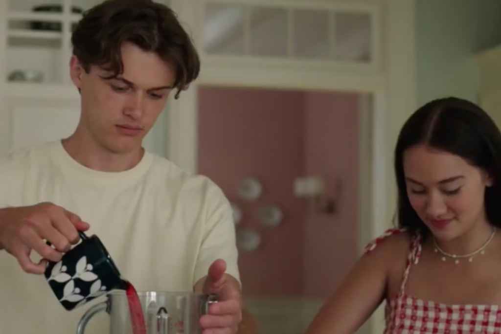 The cast of the Summer I Turned Pretty making drinks