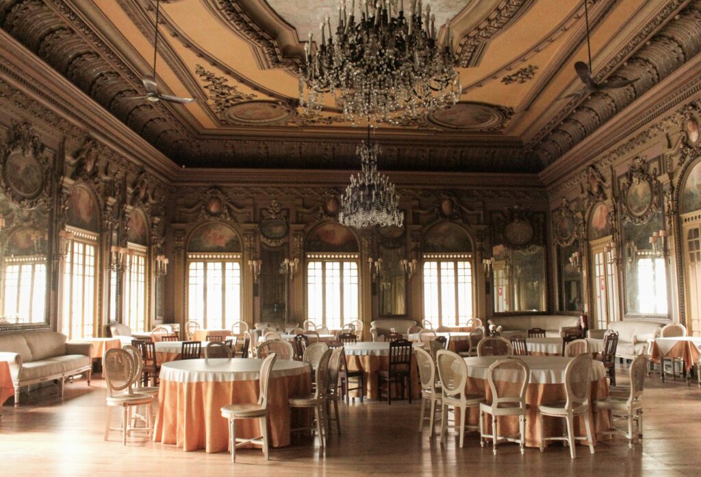 Dining room set up in an old mansion