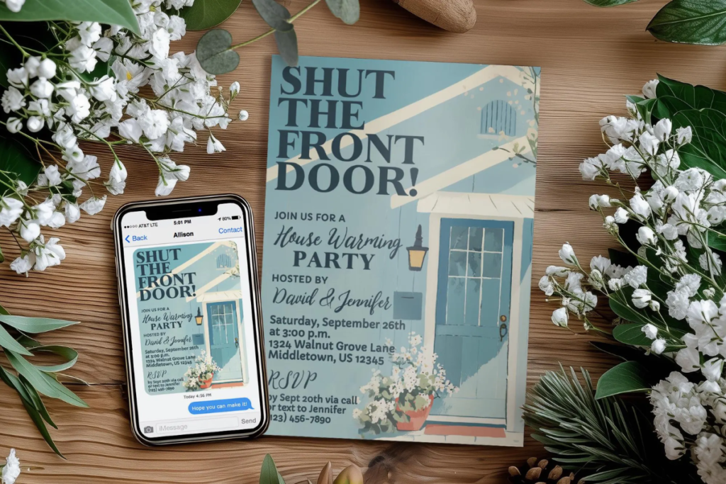 Example house warming party invite